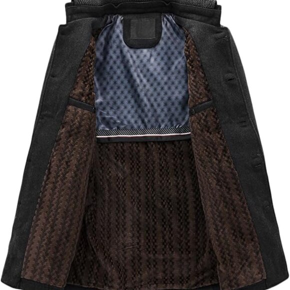 Youhan Men's Fitted Overcoat Cashmere Pea Coat (Large) - Picture 2 of 3